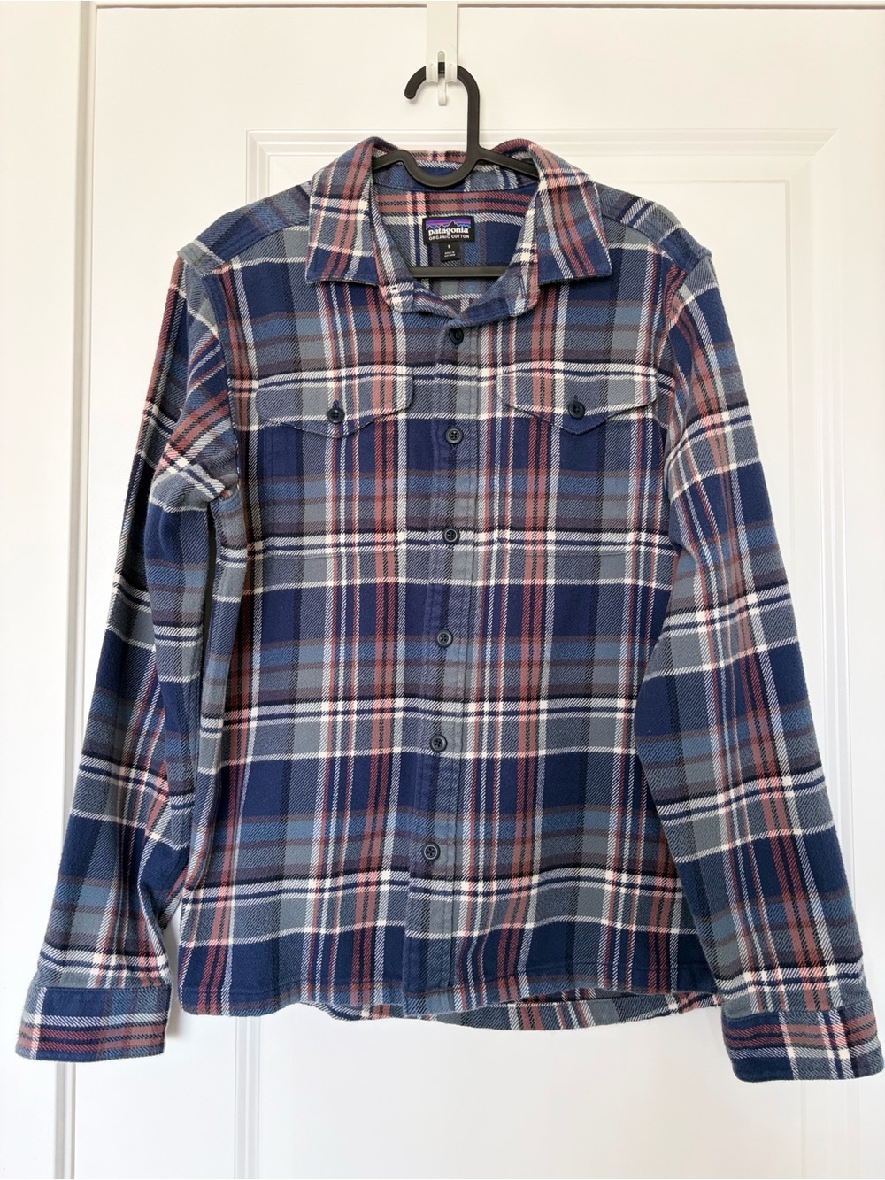 Patagonia Men’s Fjord Flannel Plaid Shirt Organic Cotton Size Small
